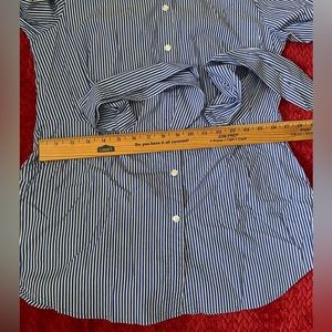 Inc International Concepts Womens Cotton Tie Dye Button Up Top Blue Size Petite Large